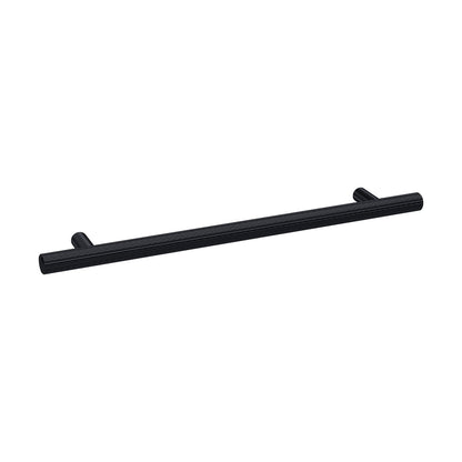 [BFHH022] Furniture Handle Textured Knurled Bar Handle, 252mm (192mm Centres) - Matt Black - Cutout