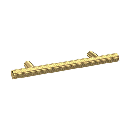 [BFHH030] Furniture Handle Textured Knurled Bar Handle, 156mm (96mm Centres) - Brushed Brass - Cutout