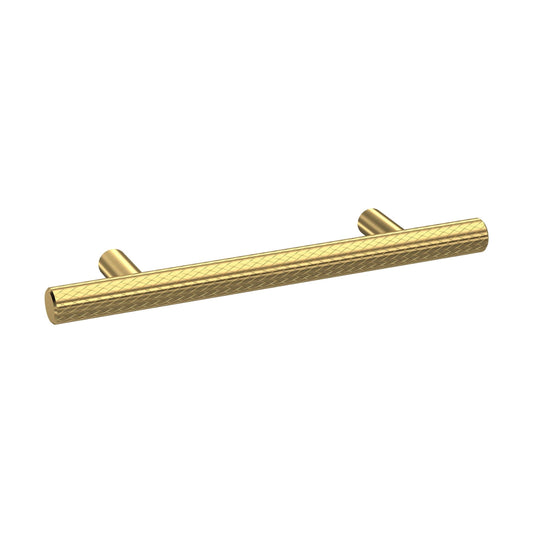 [BFHH030] Furniture Handle Textured Knurled Bar Handle, 156mm (96mm Centres) - Brushed Brass - Cutout
