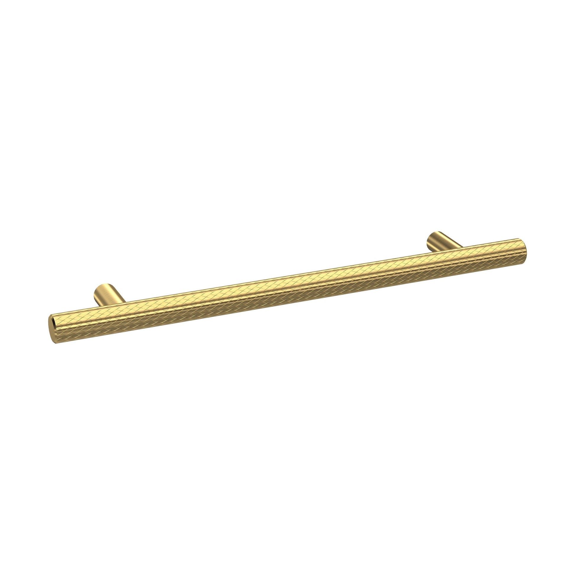 [BFHH031] Furniture Handle Textured Knurled Bar Handle, 220mm (160mm Centres) - Brushed Brass - Cutout