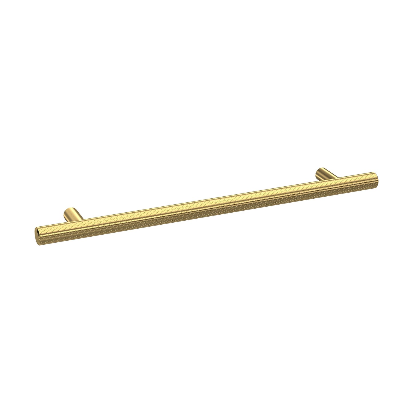 [BFHH032] Furniture Handle Textured Knurled Bar Handle, 252mm (192mm Centres) - Brushed Brass - Cutout