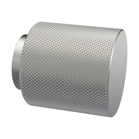 [BFHH114] Knurled Indented Round Knob, 30mm - Satin Nickel - Cutout