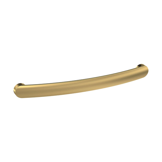 [BFHH191] Furniture Handle Round D Shape Handle, 210mm (192mm Centres) - Brushed Brass - Cutout