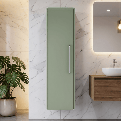 [BFHO862] Croxden Tall Wall Mounted Bathroom Storage Unit - 1200 x 350 x 250mm - Silo