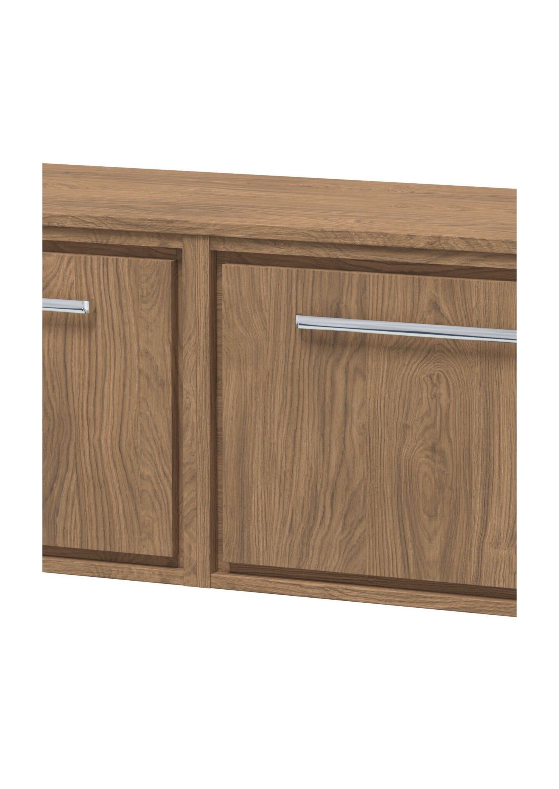 [BFIF2722W2] Longnor 1 Drawer Wall Hung Vanity Unit with Worktop, Antique Oak, 600mm - Cutout