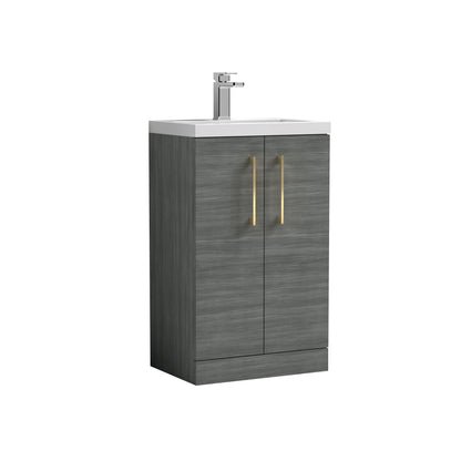 [BFLE004H017] Bramshall Contemporary Compact Floor Standing Vanity Basin Unit with Polymarble Basin, 500mm, Choice of Colour and Handle Finish - Cutout
