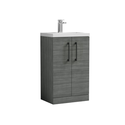 [BFLE004H018] Bramshall Contemporary Compact Floor Standing Vanity Basin Unit with Polymarble Basin, 500mm, Choice of Colour and Handle Finish - Cutout