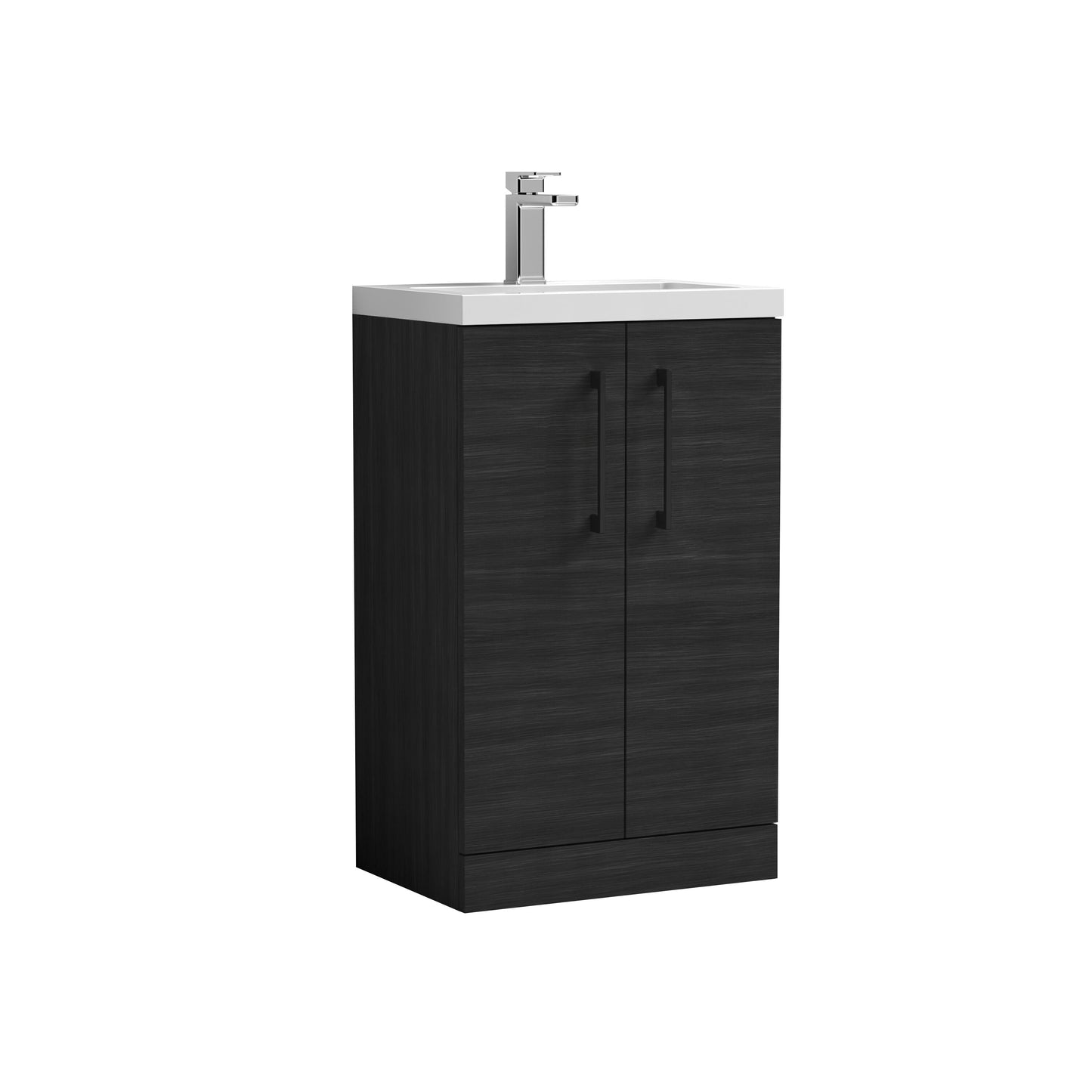 [BFLE005H018] Bramshall Contemporary Compact Floor Standing Vanity Basin Unit with Polymarble Basin, 500mm, Choice of Colour and Handle Finish - Cutout