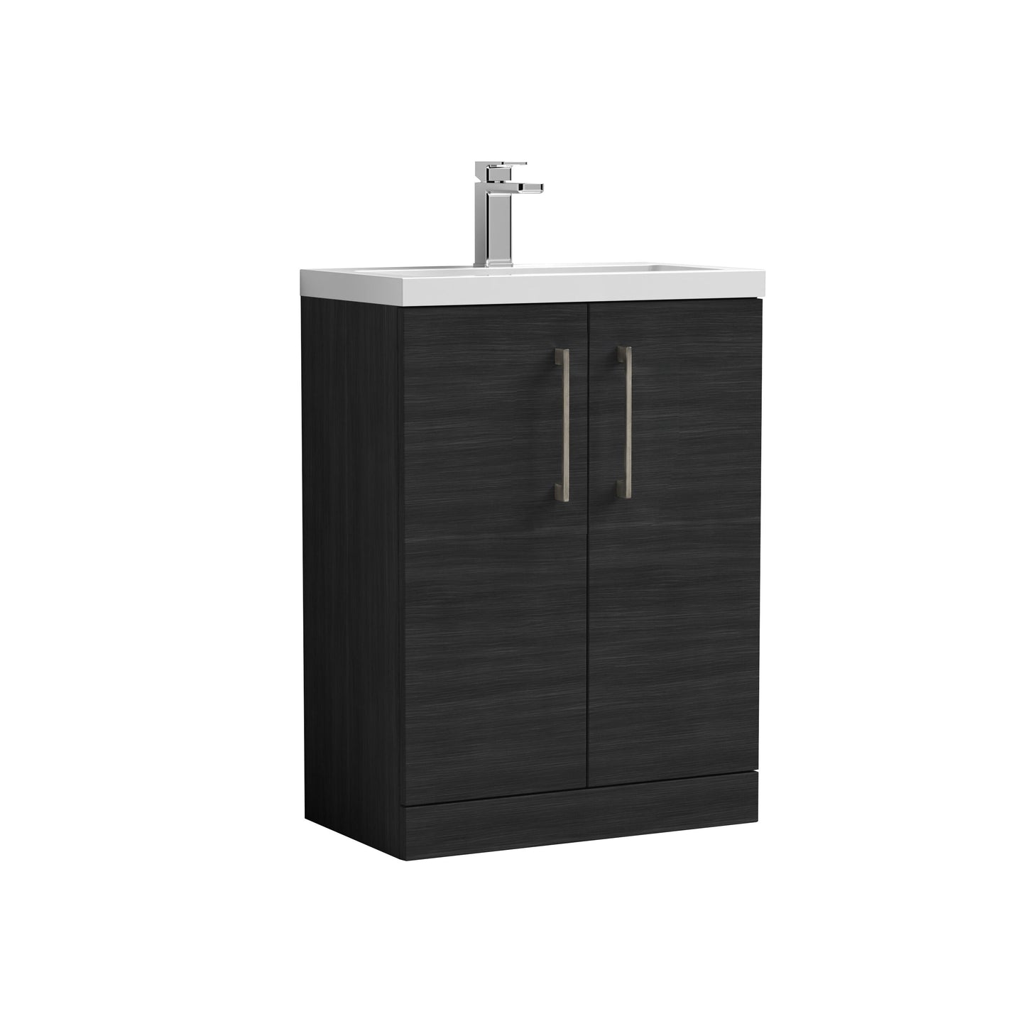[BFLE026EH716] Bramshall Contemporary Compact Floor Standing Vanity Basin Unit with Ceramic Basin, 600mm, Choice of Colour and Handle Finish - Cutout
