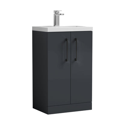 [BFLE028EH018] Bramshall Floor Standing Cloakroom Vanity Basin Unit with Choice of Finish, Handle Finish and Size - Cutout