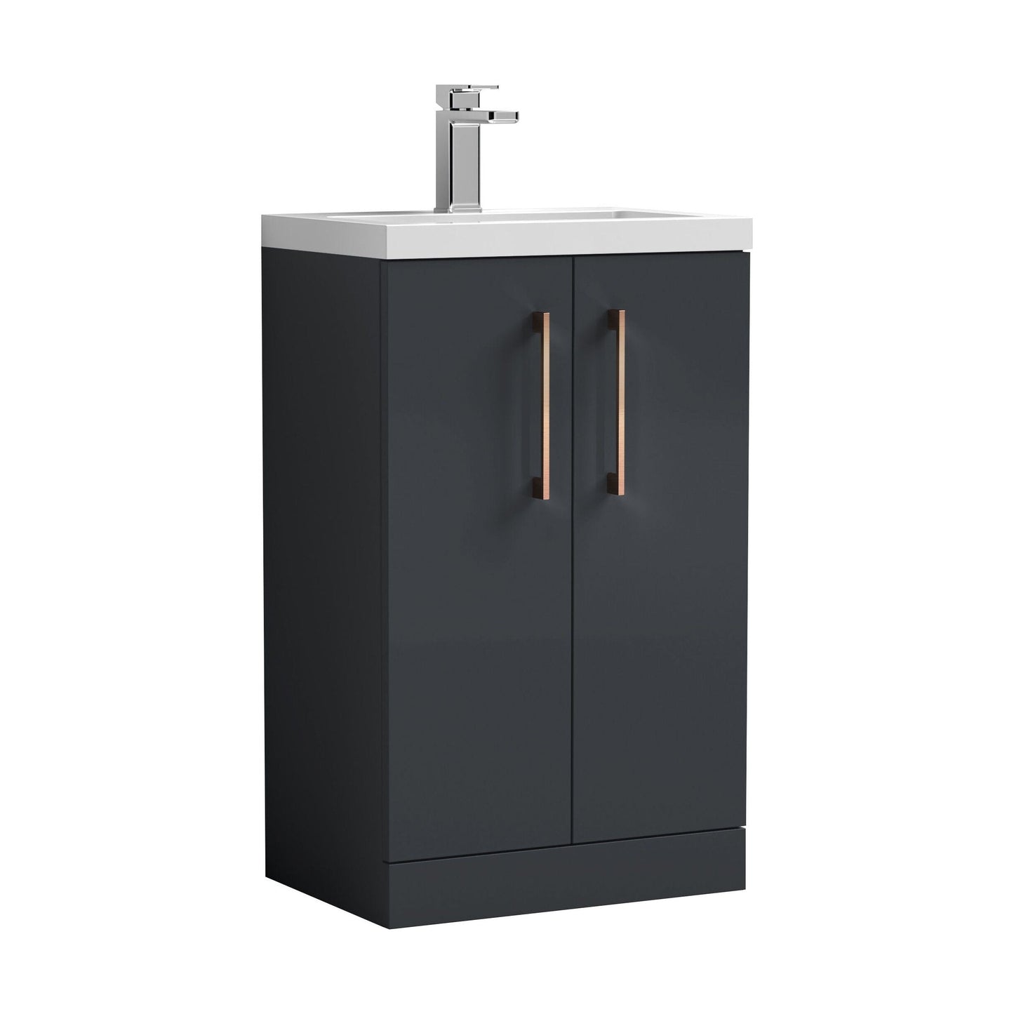 [BFLE028EH1516] Bramshall Floor Standing Cloakroom Vanity Basin Unit with Choice of Finish, Handle Finish and Size - Cutout