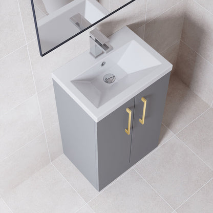 [BFLE030EH017] Bramshall Floor Standing Cloakroom Vanity Basin Unit with Choice of Finish, Handle Finish and Size - Lifestyle 2
