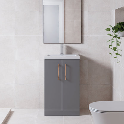[BFLE030EH019] Bramshall Floor Standing Cloakroom Vanity Basin Unit with Choice of Finish, Handle Finish and Size - Lifestyle 1