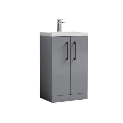 [BFLE030H018] Bramshall Contemporary Compact Floor Standing Vanity Basin Unit with Polymarble Basin, 500mm, Choice of Colour and Handle Finish - Cutout