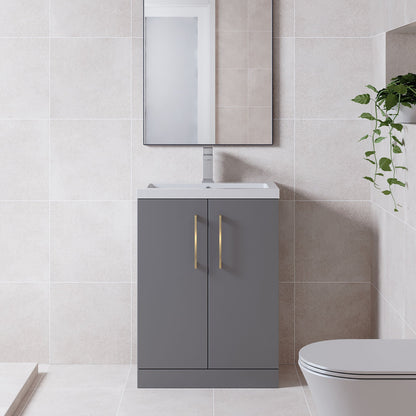 [BFLE031EH017] Bramshall Floor Standing Cloakroom Vanity Basin Unit with Choice of Finish, Handle Finish and Size - Lifestyle 1