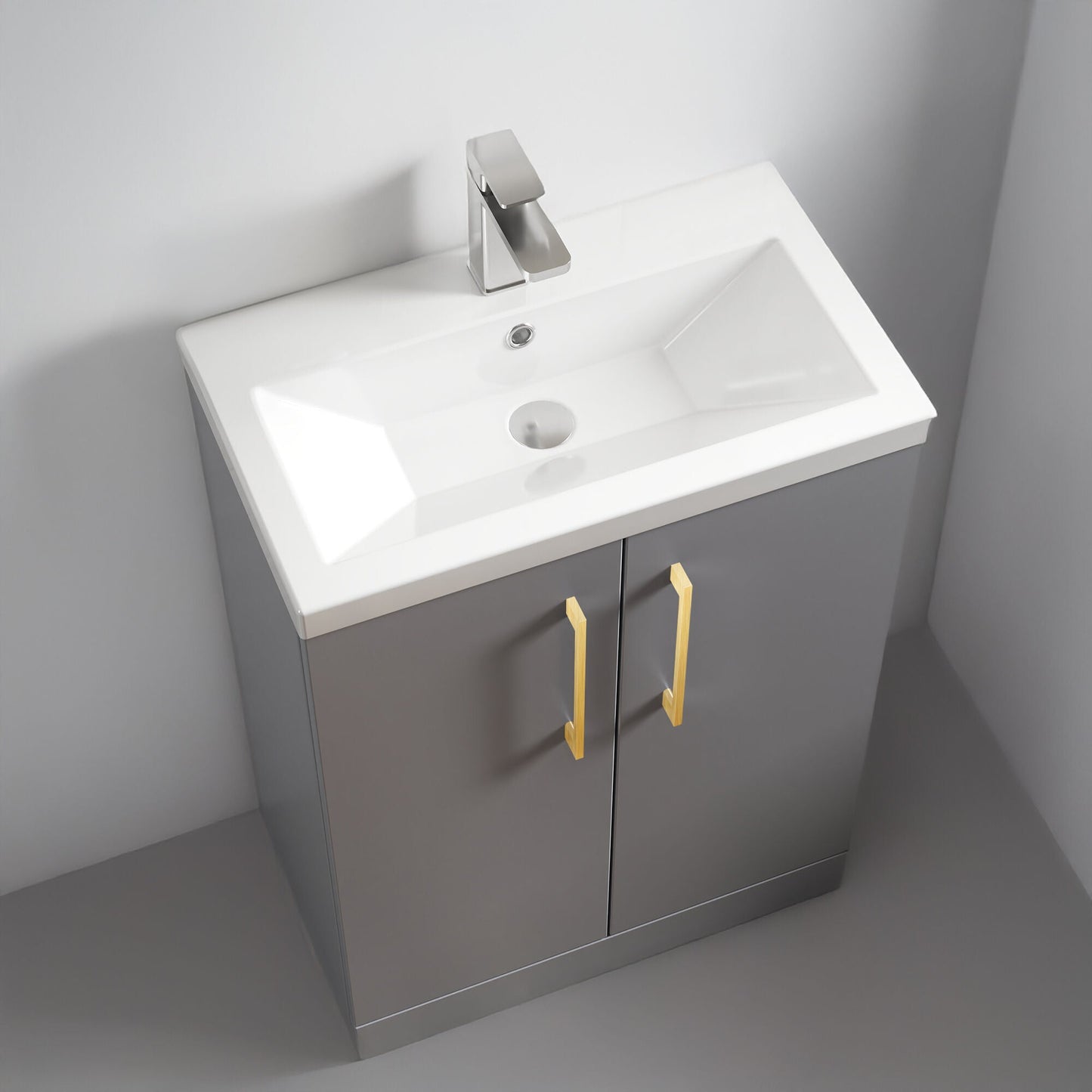 [BFLE031EH017] Bramshall Floor Standing Cloakroom Vanity Basin Unit with Choice of Finish, Handle Finish and Size - Lifestyle 2