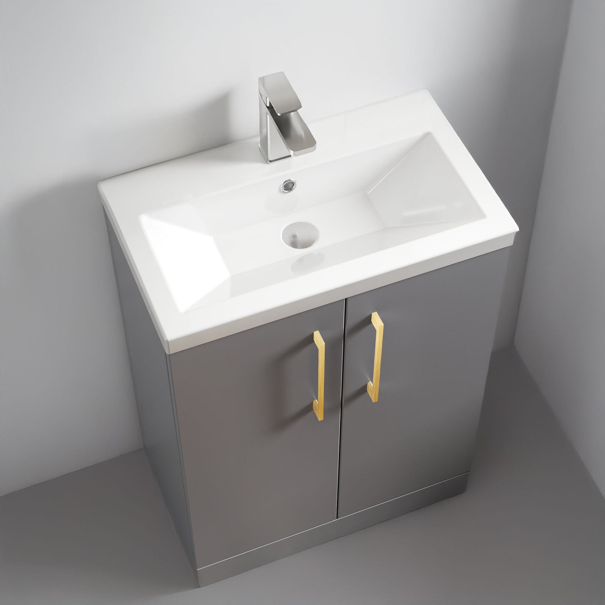 [BFLE031EH017] Bramshall Floor Standing Cloakroom Vanity Basin Unit with Choice of Finish, Handle Finish and Size - Lifestyle 2