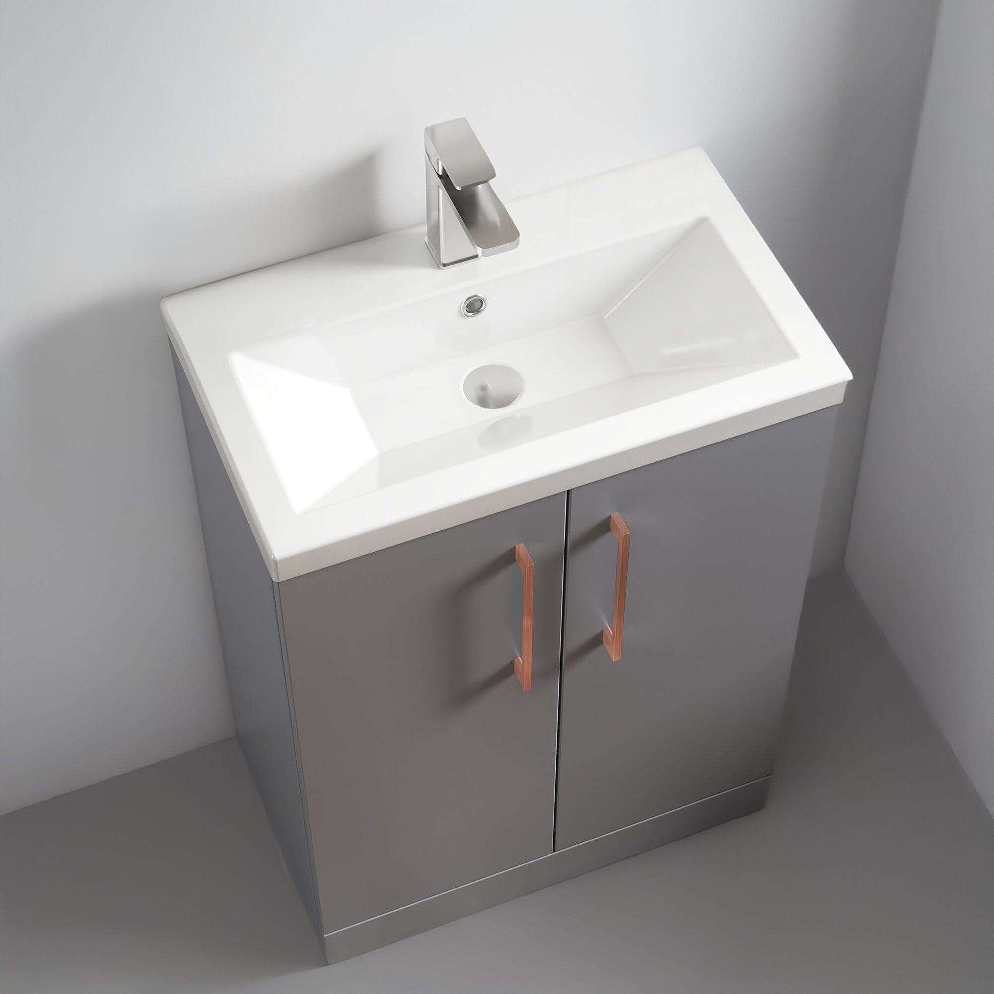 [BFLE031EH019] Bramshall Floor Standing Cloakroom Vanity Basin Unit with Choice of Finish, Handle Finish and Size - Lifestyle 2