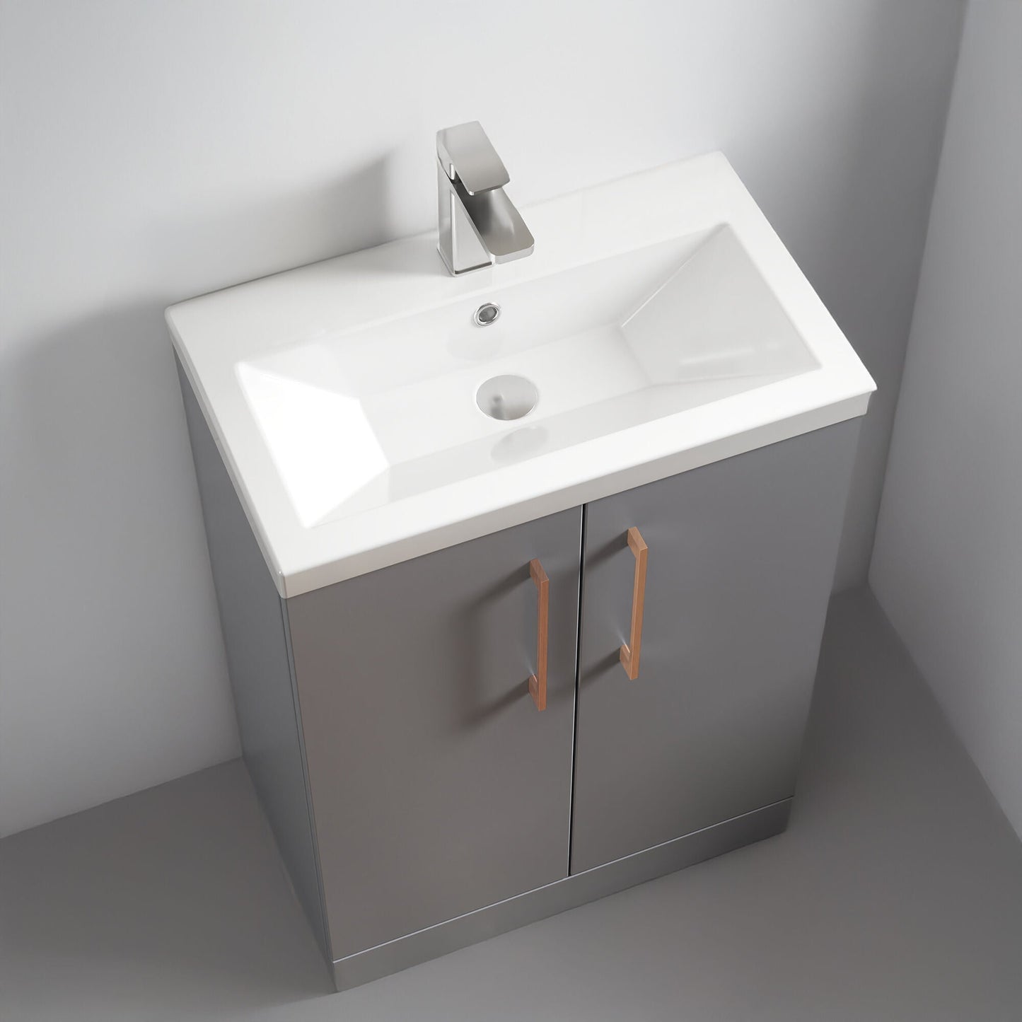 [BFLE031EH1516] Bramshall Floor Standing Cloakroom Vanity Basin Unit with Choice of Finish, Handle Finish and Size - Lifestyle 2