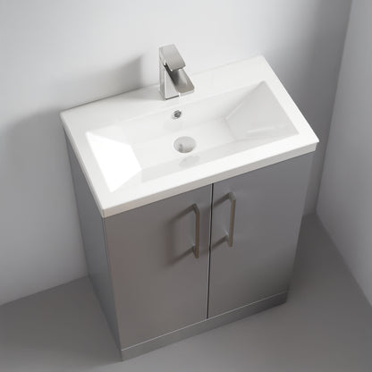 [BFLE031EH716] Bramshall Contemporary Compact Floor Standing Vanity Basin Unit with Ceramic Basin, 600mm, Choice of Colour and Handle Finish - Lifestyle 2