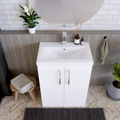 [BFLE103A] Contemporary Floor Standing Vanity Unit with Mid-Edge Basin, Choice of Size - Lifestyle 2