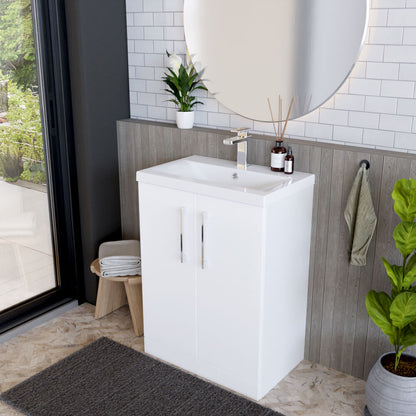 [BFLE103A] Contemporary Floor Standing Vanity Unit with Mid-Edge Basin, Choice of Size - Lifestyle 3