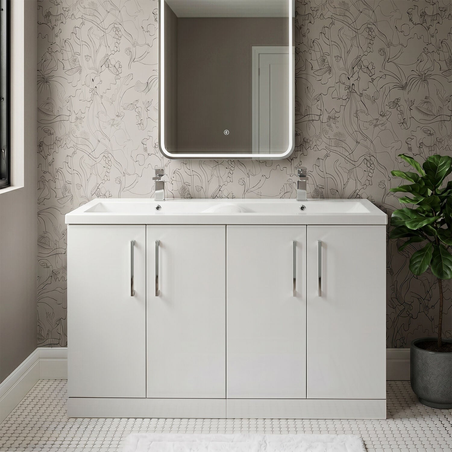 [BFLE103F2] Bramshall Floor Standing 4 Door Vanity Basin Unit - Choice of Colour and Basin Type - Silo