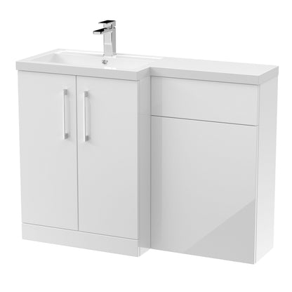 [BFLE111L] Bramshall Combination Vanity Unit with Basin & WC, Left Hand, 1100mm x 390mm - Choice of Colour and Handle Finish - Cutout