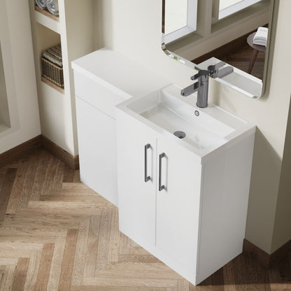 [BFLE111RH716] Bramshall Combination Vanity Unit with Basin & WC, Right Hand, 1100mm x 390mm - Choice of Colour and Handle Finish - Lifestyle 2