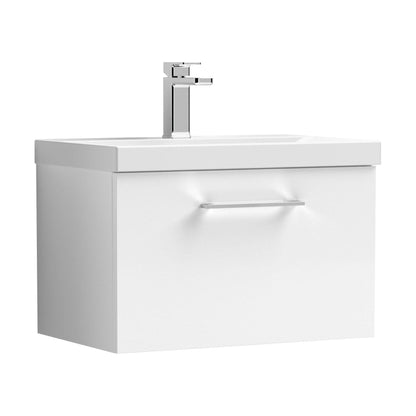 [BFLE122D] Balterley  Contemporary Bathroom 1 Soft Close Drawer & Thin-Edge Vanity Unit Basin, Gloss White, 600mm - Cutout