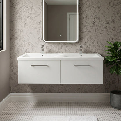 [BFLE122F2] Bramshall Wall Hung 2 Drawer Vanity Basin Unit - 1200mm - Choice of Colour and Basin Type - Silo