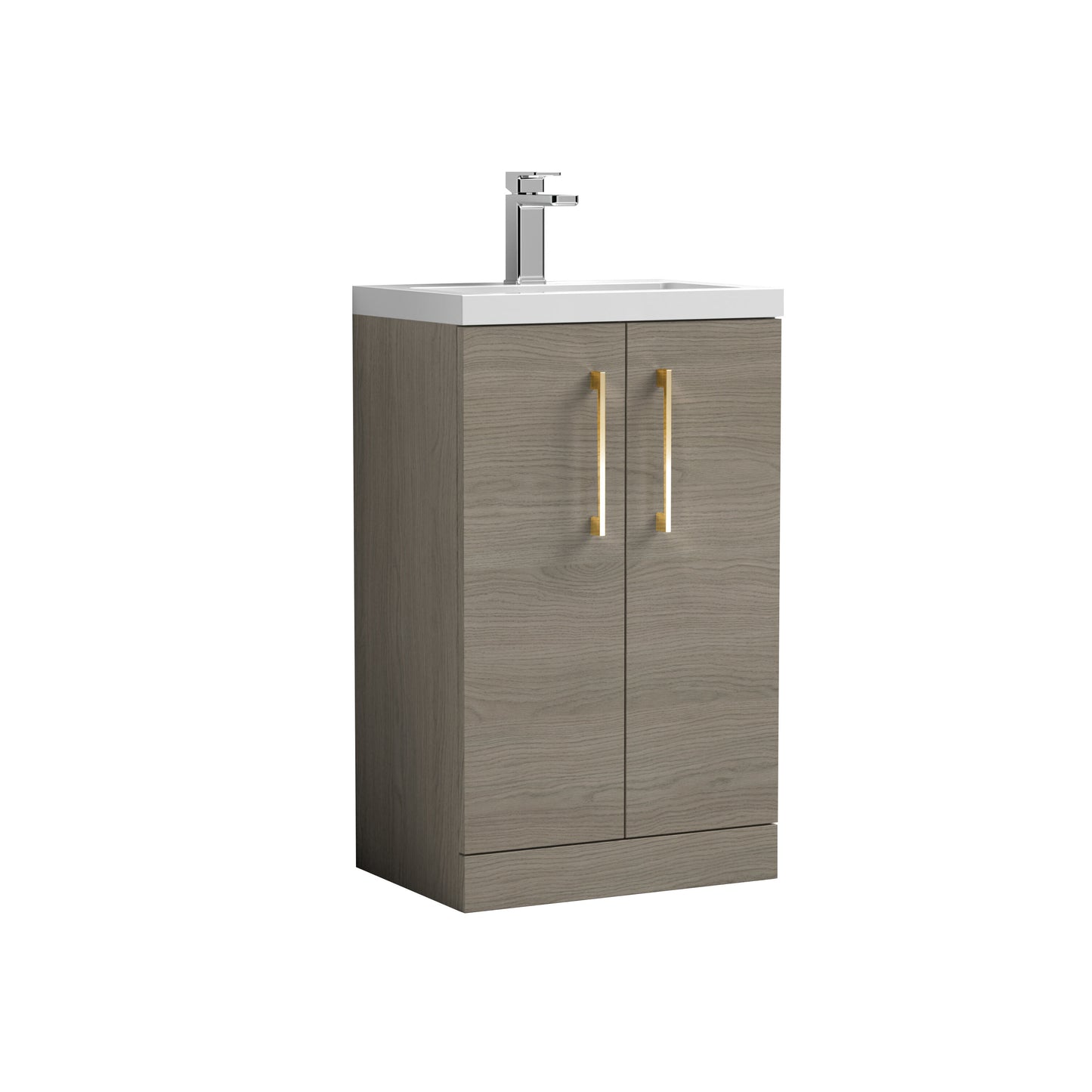 [BFLE122H017] Bramshall Contemporary Compact Floor Standing Vanity Basin Unit with Polymarble Basin, 500mm, Choice of Colour and Handle Finish - Cutout