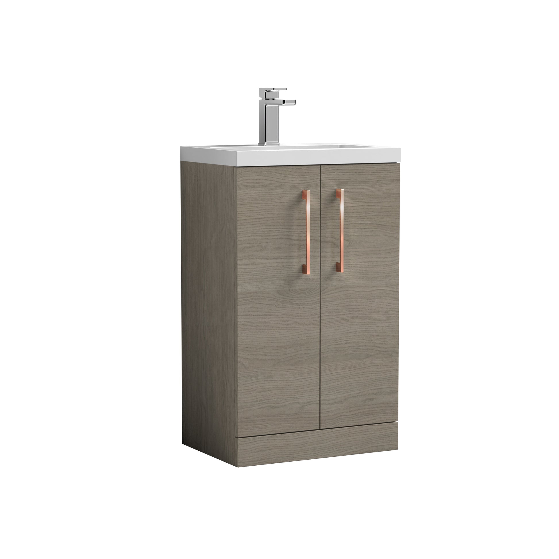 [BFLE122H019] Bramshall Contemporary Compact Floor Standing Vanity Basin Unit with Polymarble Basin, 500mm, Choice of Colour and Handle Finish - Cutout