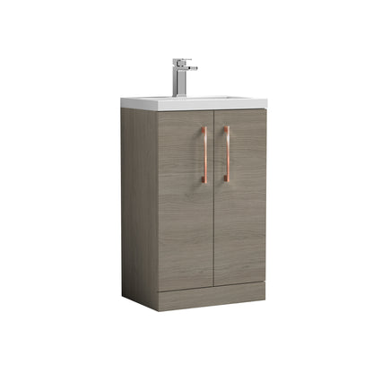 [BFLE122H019] Bramshall Contemporary Compact Floor Standing Vanity Basin Unit with Polymarble Basin, 500mm, Choice of Colour and Handle Finish - Cutout