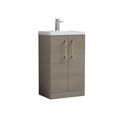 [BFLE122H1516] Bramshall Contemporary Compact Floor Standing Vanity Basin Unit with Polymarble Basin, 500mm, Choice of Colour and Handle Finish - Cutout