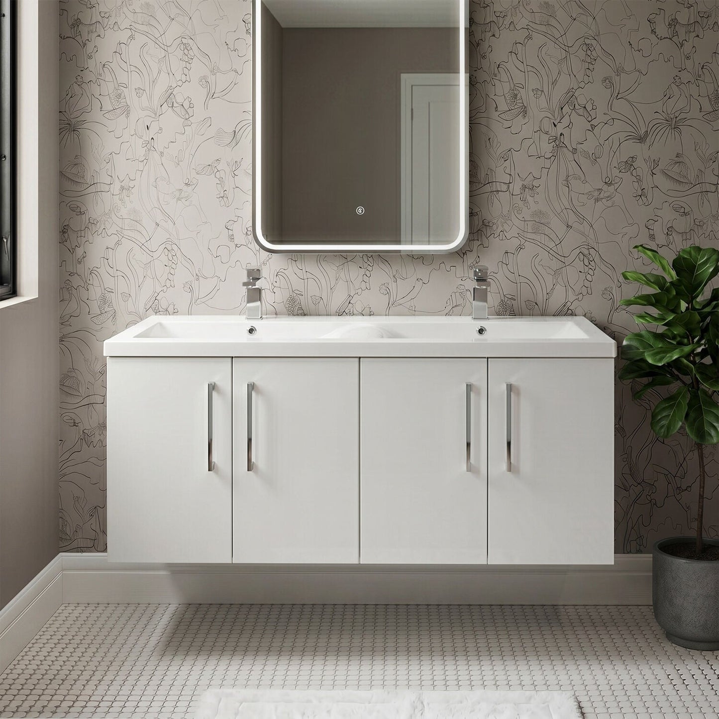 [BFLE123F2] Bramshall 4 Door Vanity Basin Unit - 1200mm - Choice of Basin and Colour - Silo