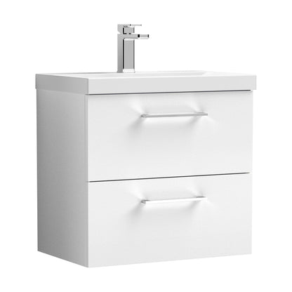 [BFLE124D] Balterley  Contemporary Bathroom 2 Soft Close Drawer & Thin-Edge Vanity Unit Basin, Gloss White, 600mm - Cutout