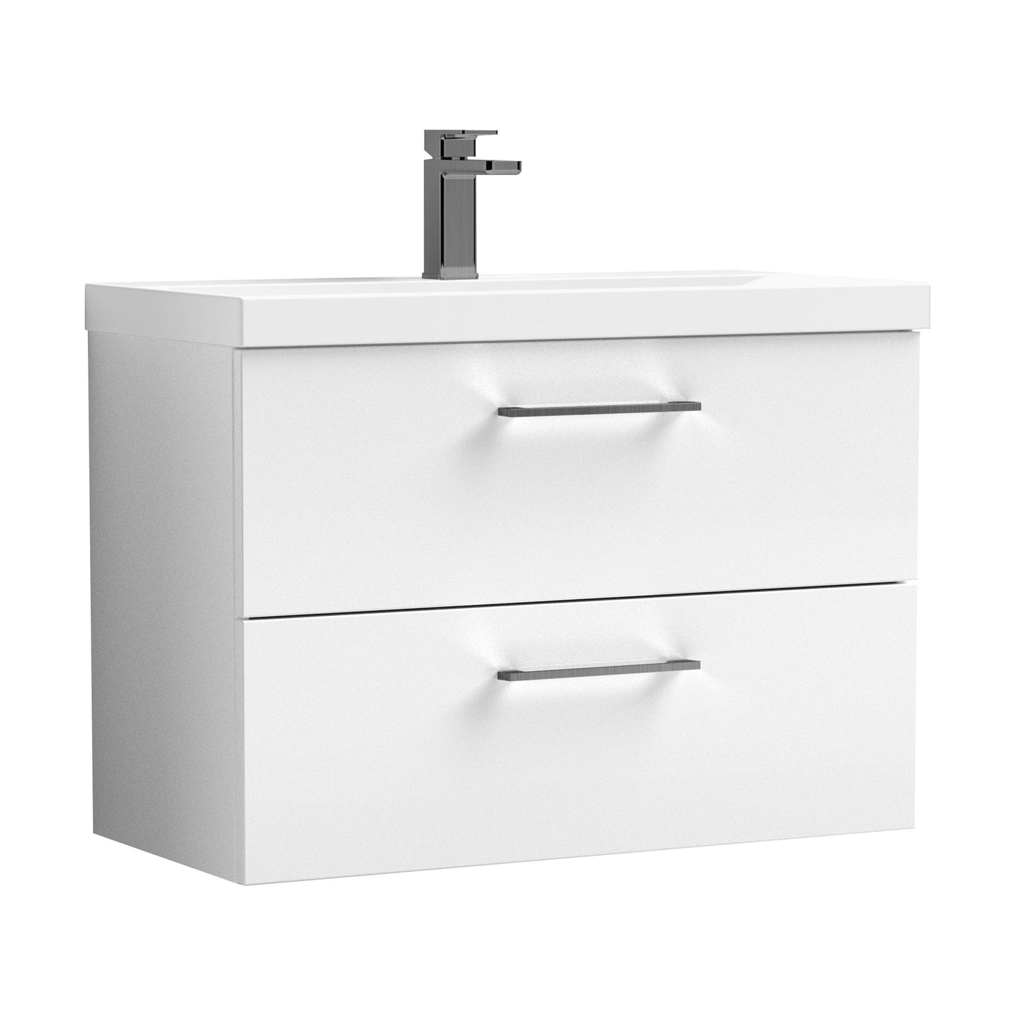 [BFLE126AH716] Bramshall Wall Hung 2 Drawer Vanity Unit with Mid-Edge Ceramic Basin - Choice of Colour, Handle Finish and Size - Cutout