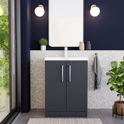 [BFLE1403A] Contemporary Floor Standing Vanity Unit with Mid-Edge Basin, Choice of Size - Lifestyle 1