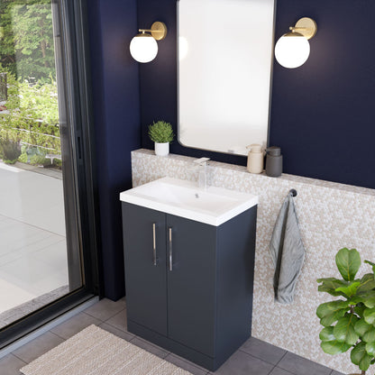 [BFLE1403A] Contemporary Floor Standing Vanity Unit with Mid-Edge Basin, Choice of Size - Lifestyle 3