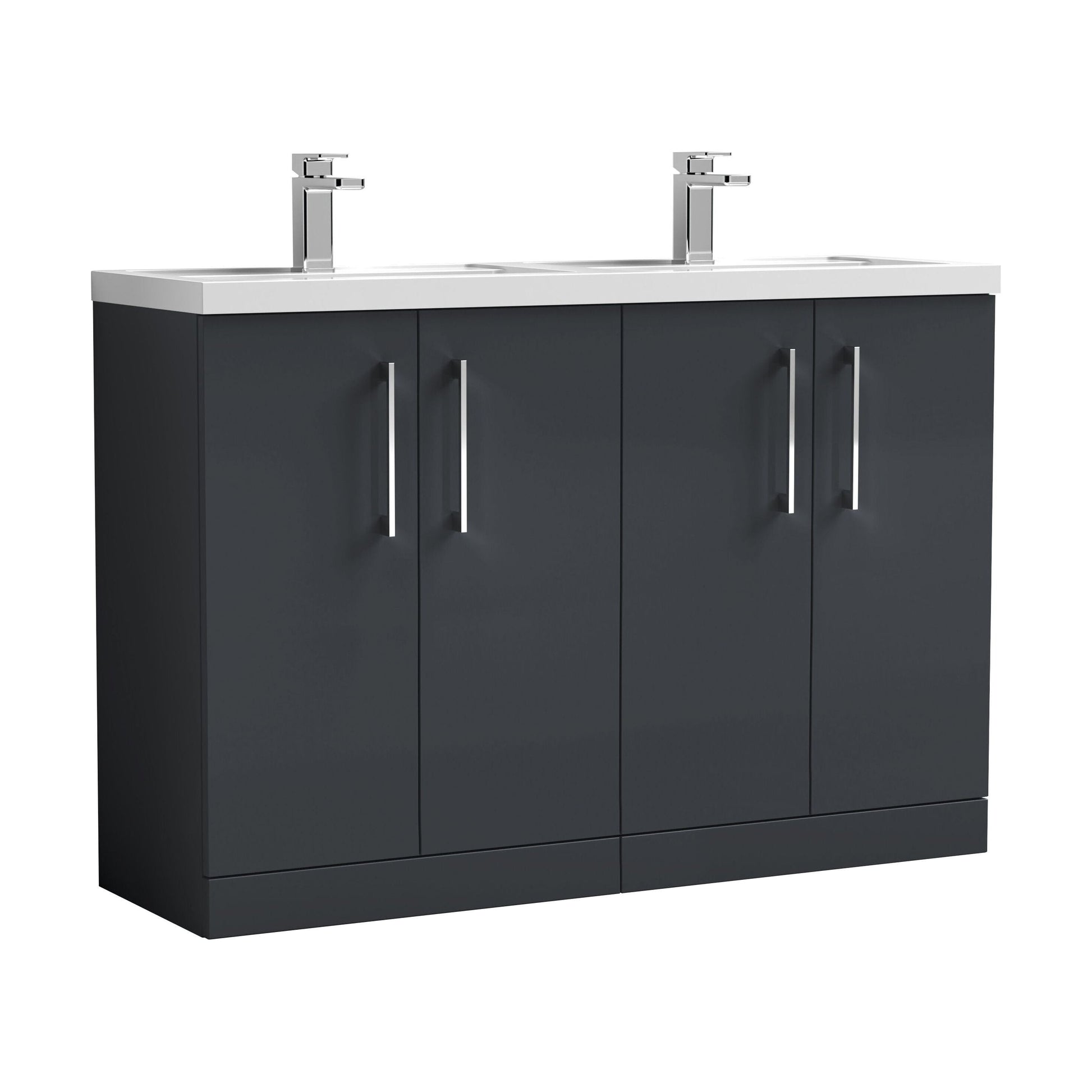 [BFLE1403C2] Bramshall Floor Standing 4 Door Vanity Basin Unit - Choice of Colour and Basin Type - Cutout