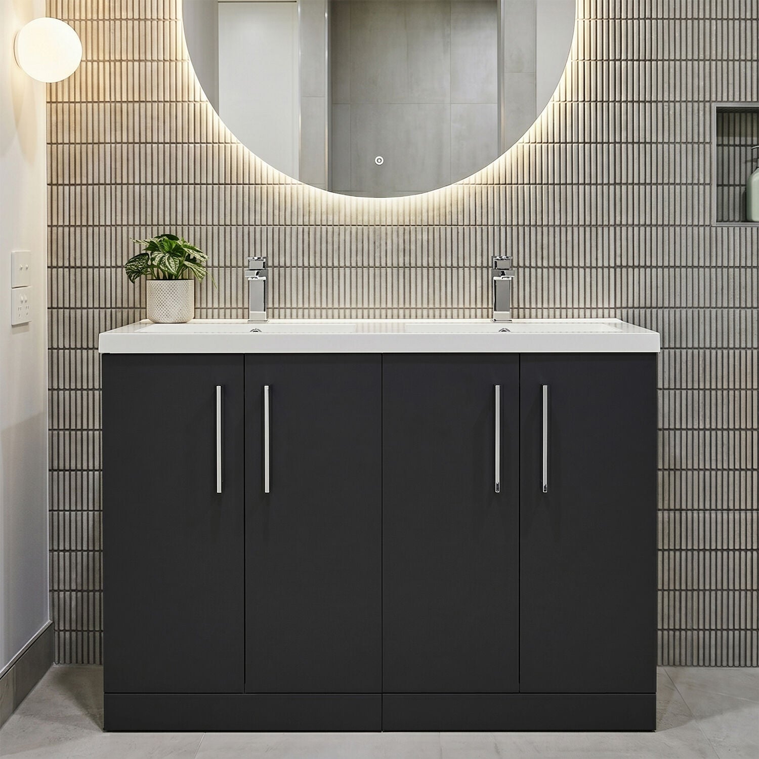 [BFLE1403C2] Bramshall Floor Standing 4 Door Vanity Basin Unit - Choice of Colour and Basin Type - Silo