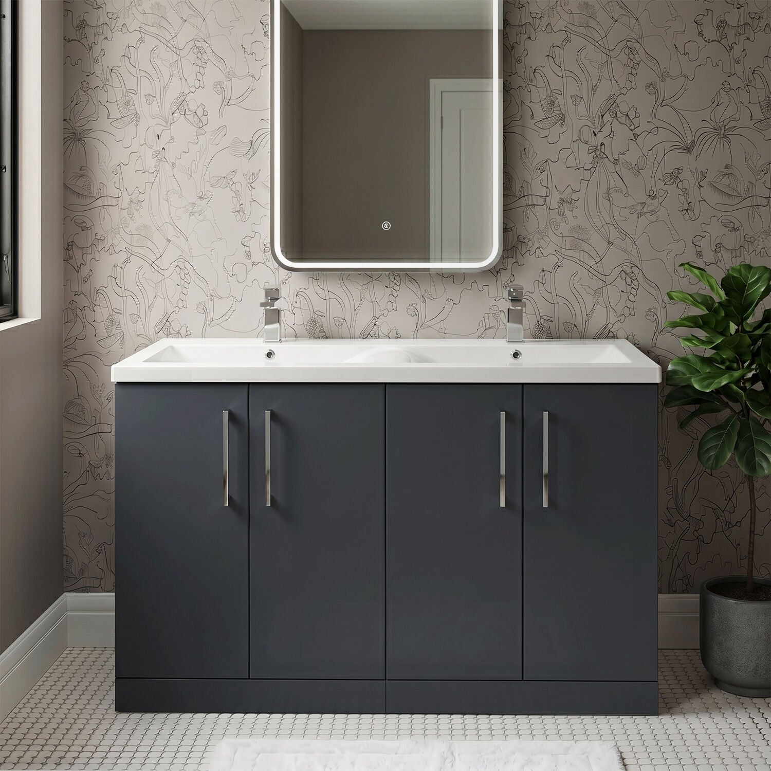[BFLE1403F2] Bramshall Floor Standing 4 Door Vanity Basin Unit - Choice of Colour and Basin Type - Silo