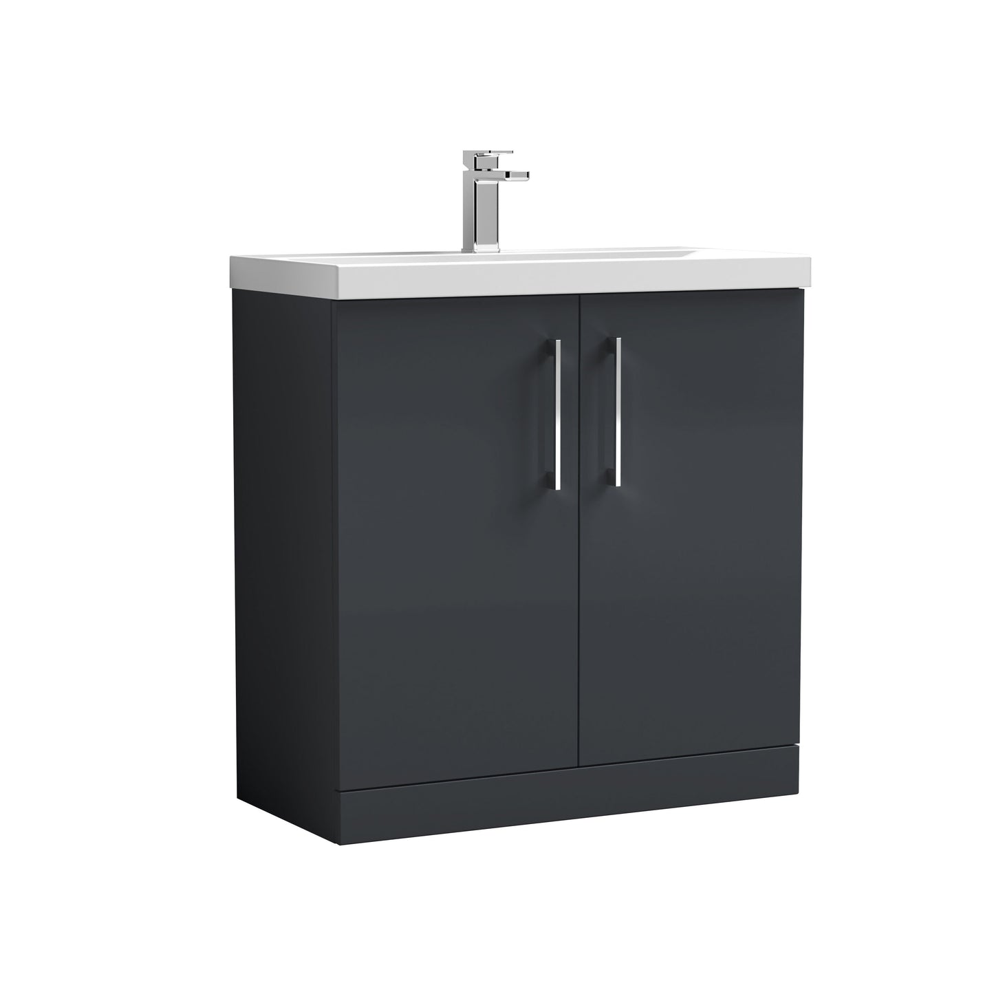 [BFLE1405A] Contemporary Floor Standing Vanity Unit with Mid-Edge Basin, Choice of Size - Cutout