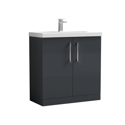 [BFLE1405A] Contemporary Floor Standing Vanity Unit with Mid-Edge Basin, Choice of Size - Cutout