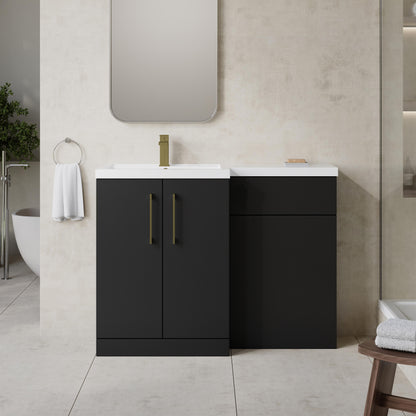 [BFLE1411LH017] Bramshall Combination Vanity Unit with Basin & WC, Left Hand, 1100mm x 390mm - Choice of Colour and Handle Finish - Lifestyle 1
