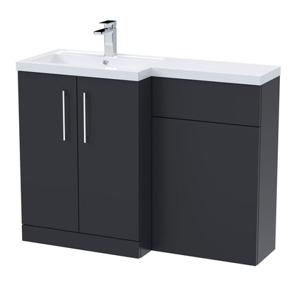 [BFLE1411L] Bramshall Combination Vanity Unit with Basin & WC, Left Hand, 1100mm x 390mm - Choice of Colour and Handle Finish - Cutout
