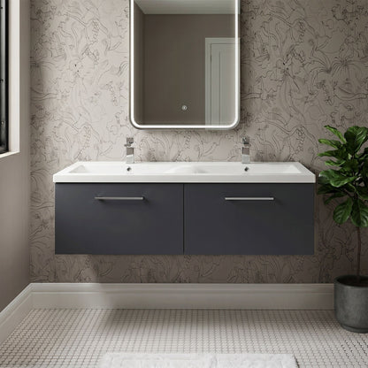 [BFLE1422F2] Bramshall Wall Hung 2 Drawer Vanity Basin Unit - 1200mm - Choice of Colour and Basin Type - Silo