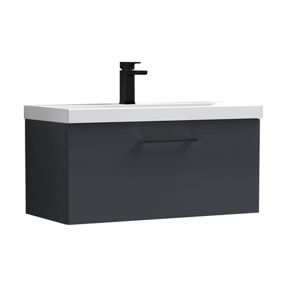 [BFLE1425AH018] Bramshall Wall Hung 1 Drawer Vanity Unit with Mid-Edge Ceramic Basin - Choice of Colour, Handle Finish and Size - Cutout