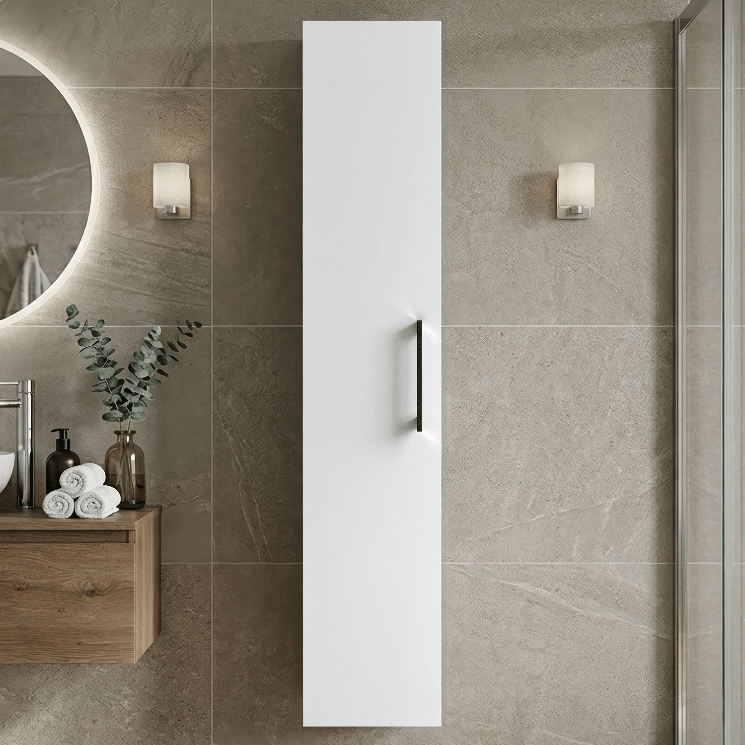 [BFLE161H018] Bramshall 300mm Wall Hung 1 Door Tall Unit - Choice of Colour and Handle Finish - Silo
